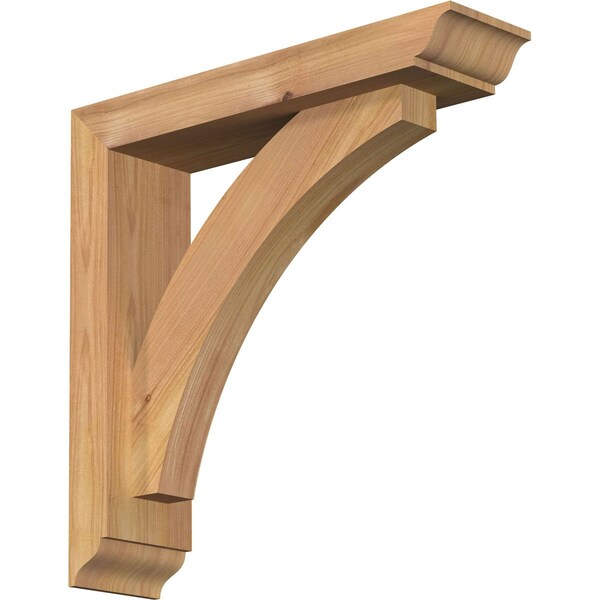 Ekena Millwork Thorton Traditional Smooth Bracket w/ Offset Brace, Western Red Cedar, 3 1/2"W x 14"D x 14"H BKT0402X14X14THR01SWR - main